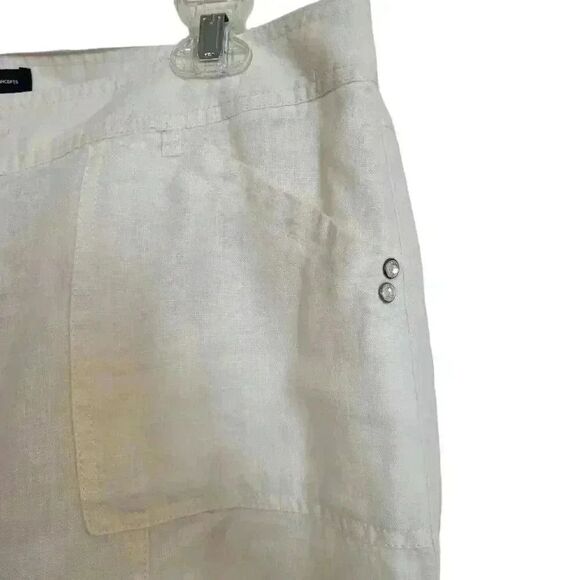 INC Women's Ivory Linen Wide Leg Pants - Picture 3 of 13